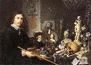 David Bailly Self-portrait With Vanitas Symbols oil on canvas